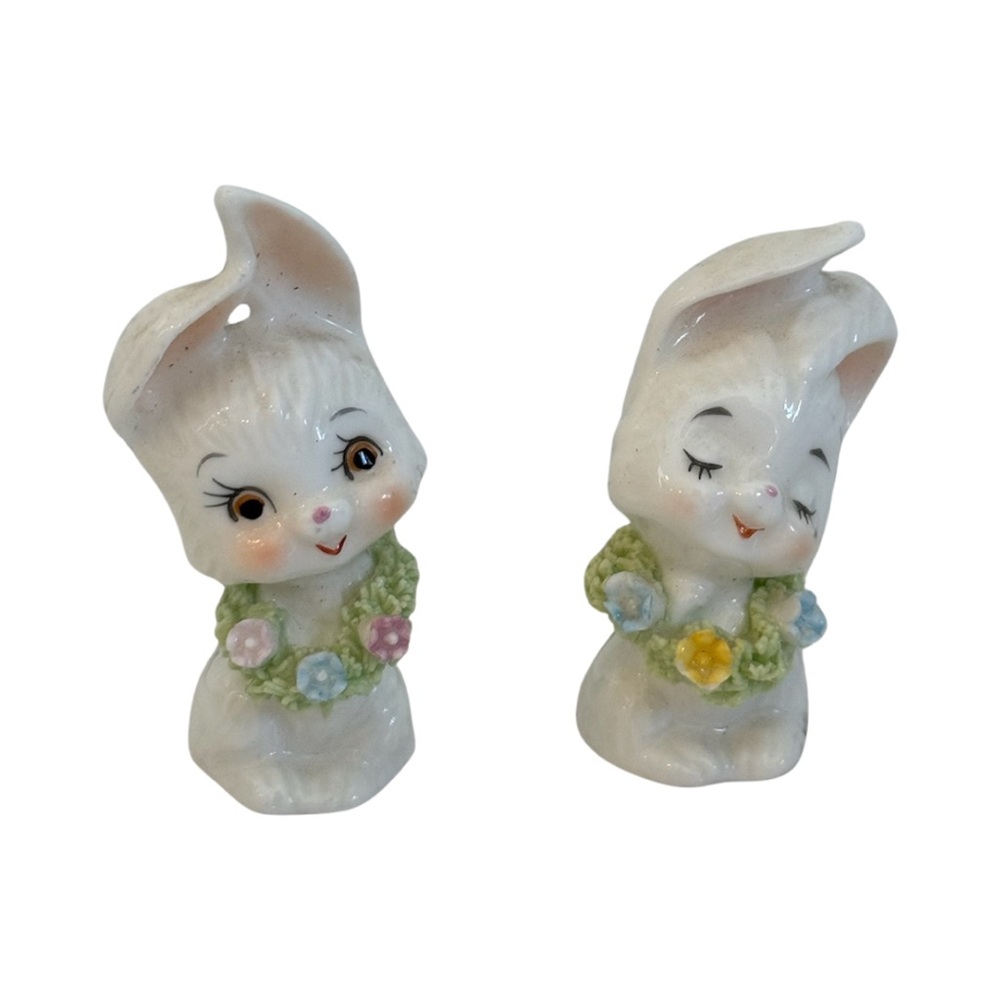 Vintage Napcoware Miniature Bunny Figurines - Set of 2